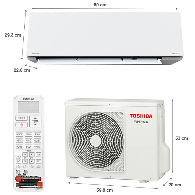 Máy lạnh Toshiba Inverter 1 HP RAS-H10E2KCVG-V - Nhập khẩu nguyên chiếc từ Thái Lan